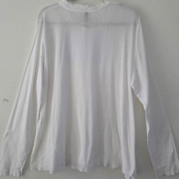 Cynthia Ashby White Thin Cotton Knit Top XL (Box3) - Picture 6 of 6